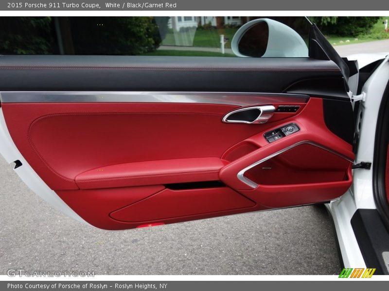 White / Black/Garnet Red 2015 Porsche 911 Turbo Coupe
