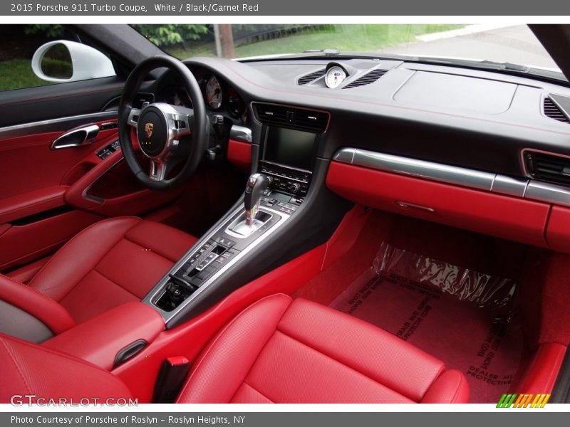 White / Black/Garnet Red 2015 Porsche 911 Turbo Coupe