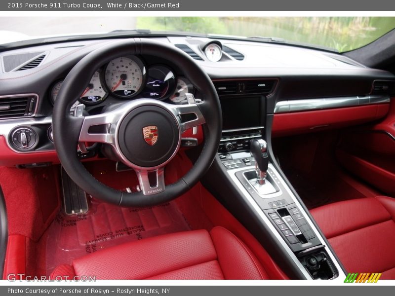 White / Black/Garnet Red 2015 Porsche 911 Turbo Coupe