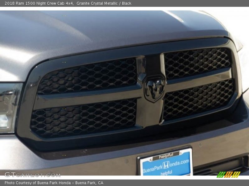 Granite Crystal Metallic / Black 2018 Ram 1500 Night Crew Cab 4x4