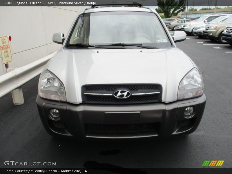 Platinum Silver / Beige 2008 Hyundai Tucson SE 4WD