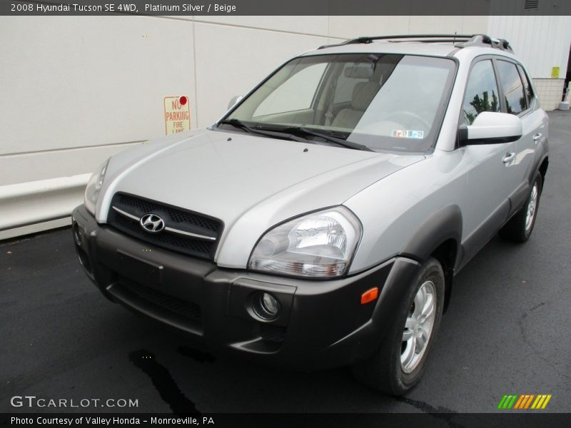 Platinum Silver / Beige 2008 Hyundai Tucson SE 4WD