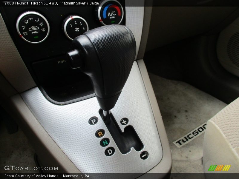 Platinum Silver / Beige 2008 Hyundai Tucson SE 4WD