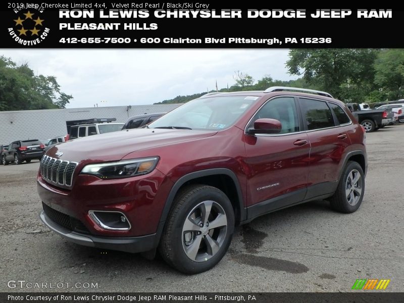 Velvet Red Pearl / Black/Ski Grey 2019 Jeep Cherokee Limited 4x4