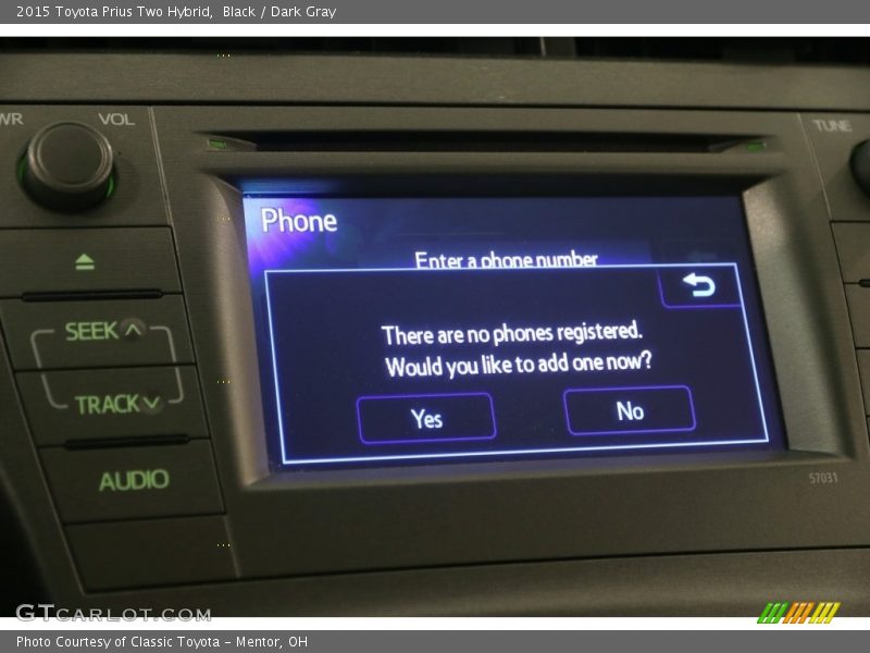 Black / Dark Gray 2015 Toyota Prius Two Hybrid