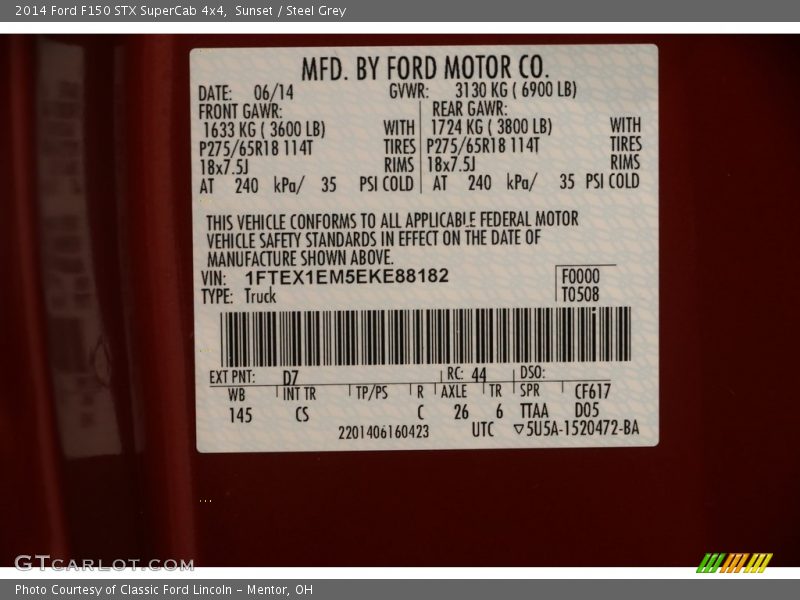 Sunset / Steel Grey 2014 Ford F150 STX SuperCab 4x4