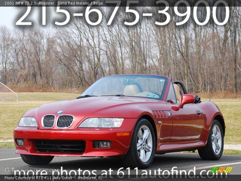 Siena Red Metallic / Beige 2001 BMW Z3 2.5i Roadster