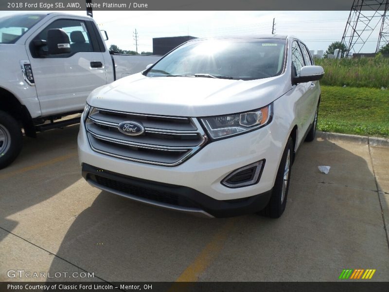 White Platinum / Dune 2018 Ford Edge SEL AWD