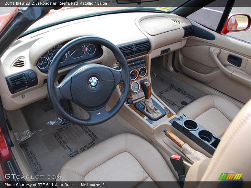 Siena Red Metallic / Beige 2001 BMW Z3 2.5i Roadster