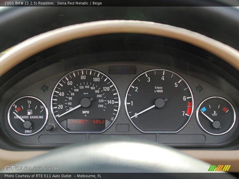 Siena Red Metallic / Beige 2001 BMW Z3 2.5i Roadster
