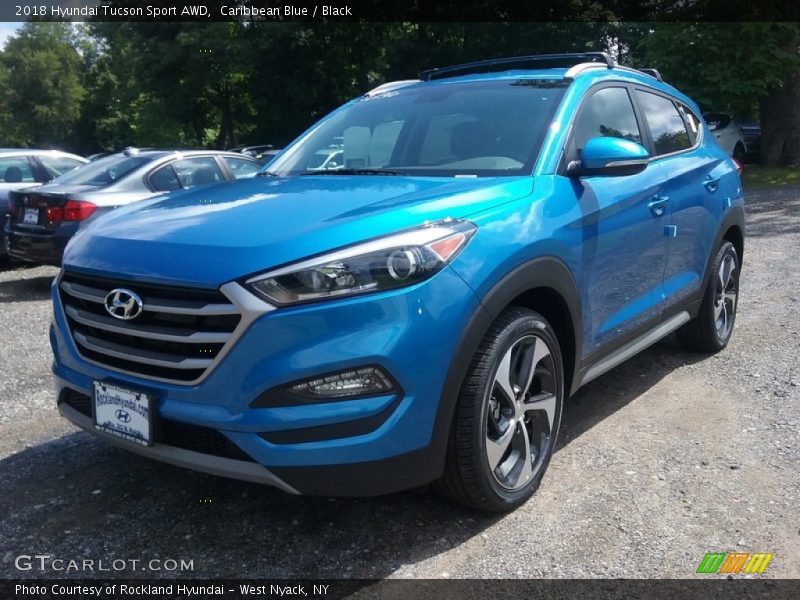 Caribbean Blue / Black 2018 Hyundai Tucson Sport AWD
