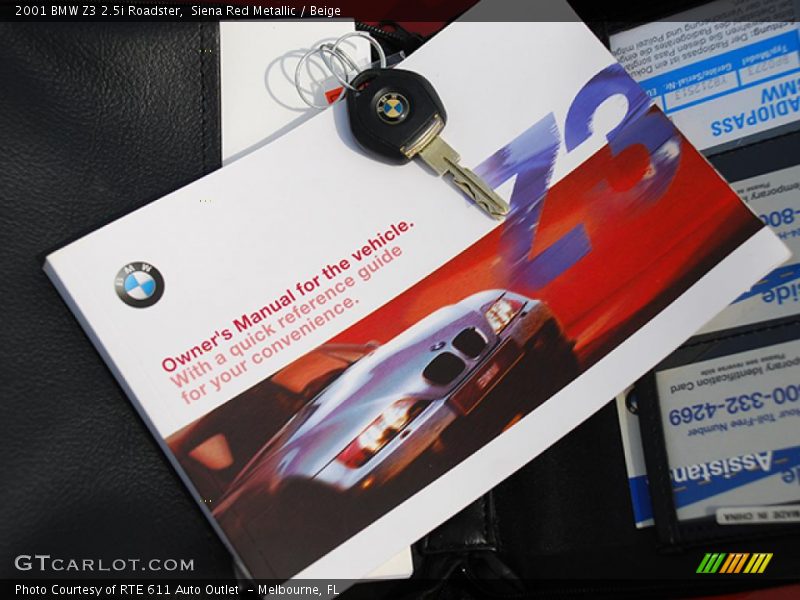 Siena Red Metallic / Beige 2001 BMW Z3 2.5i Roadster