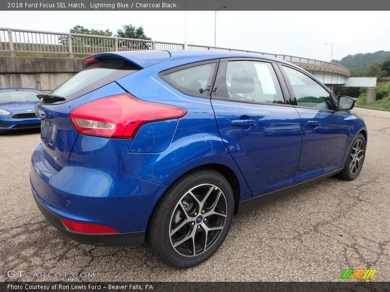 Lightning Blue / Charcoal Black 2018 Ford Focus SEL Hatch