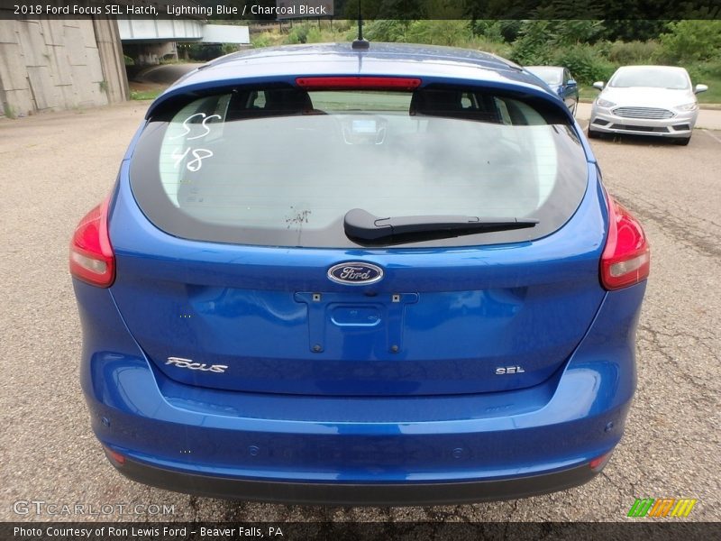 Lightning Blue / Charcoal Black 2018 Ford Focus SEL Hatch