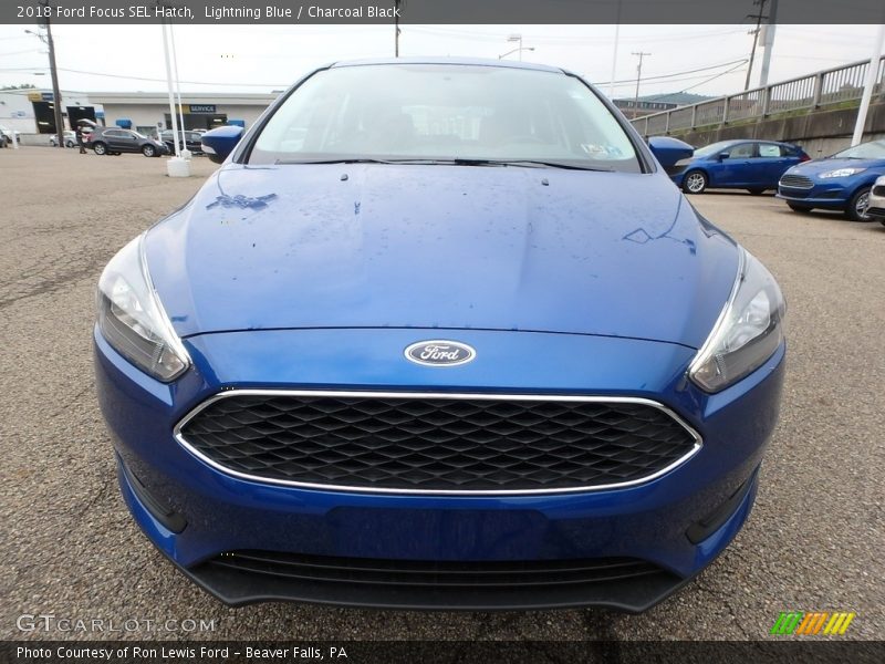Lightning Blue / Charcoal Black 2018 Ford Focus SEL Hatch