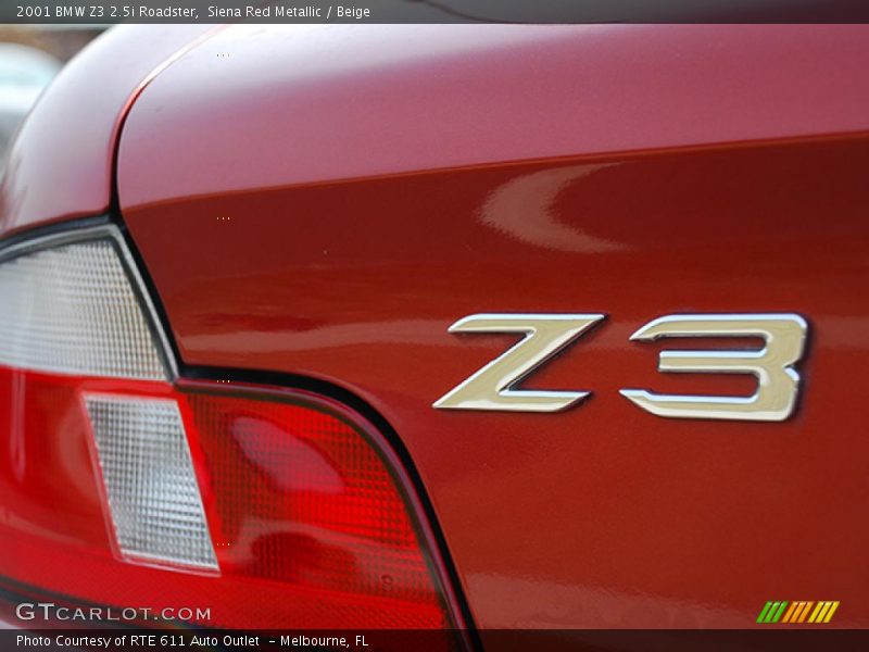 Siena Red Metallic / Beige 2001 BMW Z3 2.5i Roadster