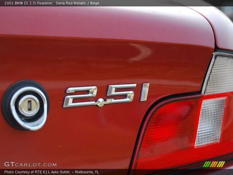 Siena Red Metallic / Beige 2001 BMW Z3 2.5i Roadster
