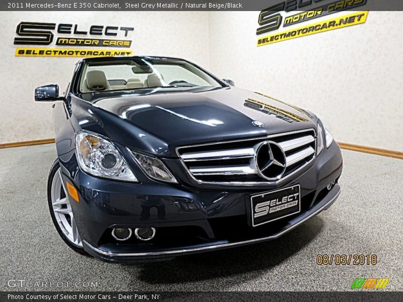 Steel Grey Metallic / Natural Beige/Black 2011 Mercedes-Benz E 350 Cabriolet