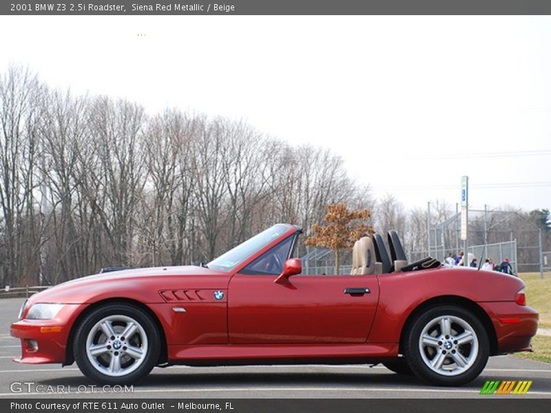 Siena Red Metallic / Beige 2001 BMW Z3 2.5i Roadster