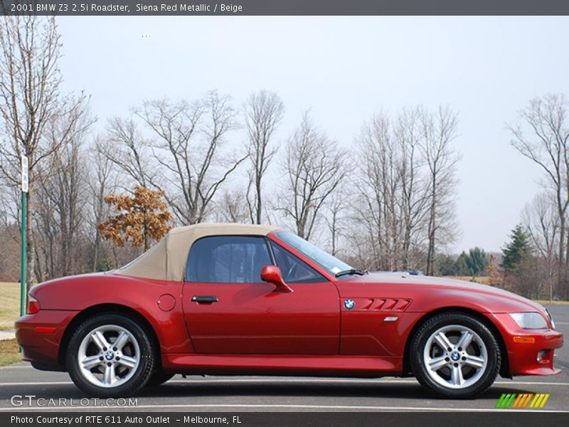 Siena Red Metallic / Beige 2001 BMW Z3 2.5i Roadster