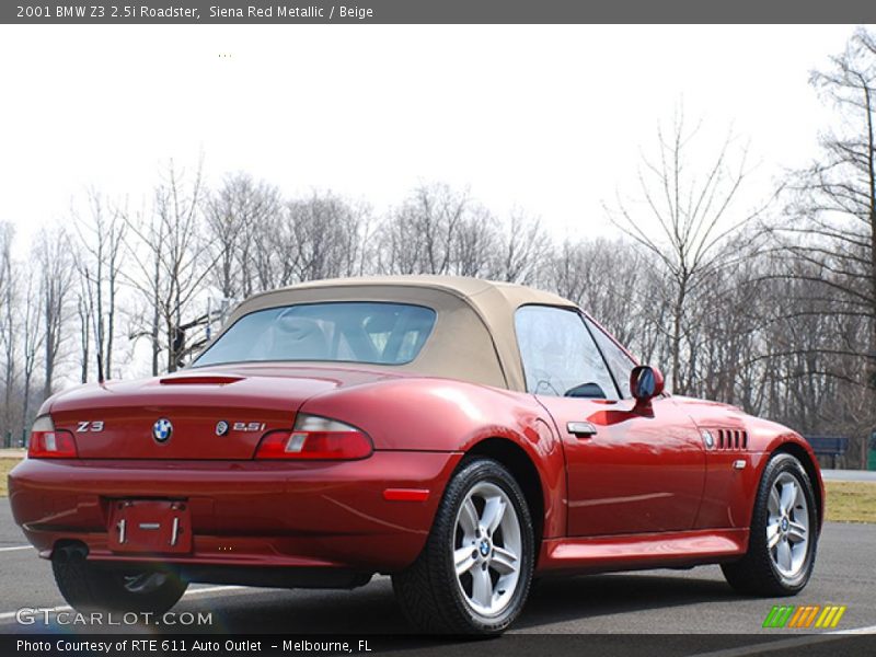 Siena Red Metallic / Beige 2001 BMW Z3 2.5i Roadster