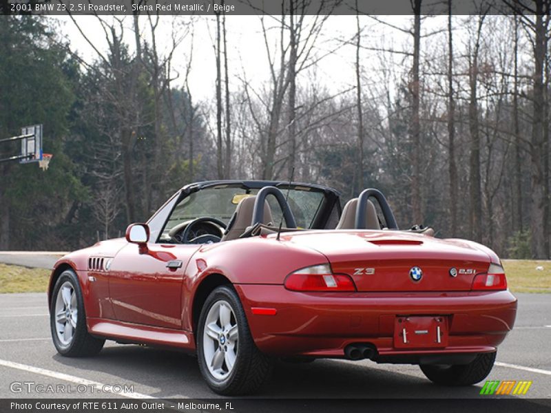 Siena Red Metallic / Beige 2001 BMW Z3 2.5i Roadster