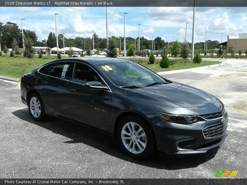 Nightfall Gray Metallic / Jet Black 2018 Chevrolet Malibu LT