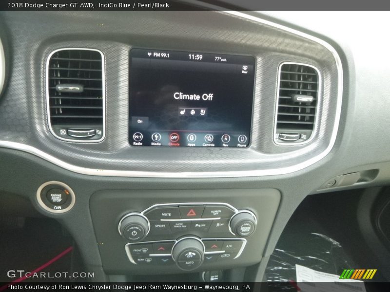 IndiGo Blue / Pearl/Black 2018 Dodge Charger GT AWD