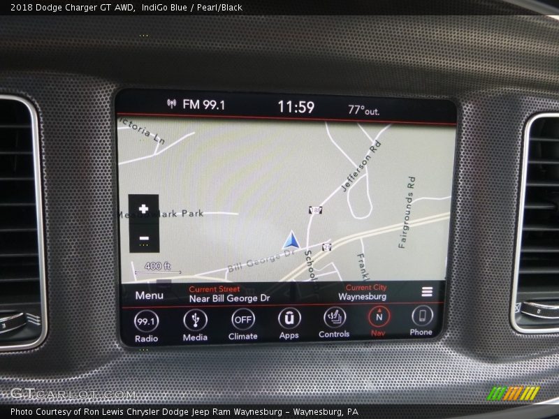 IndiGo Blue / Pearl/Black 2018 Dodge Charger GT AWD