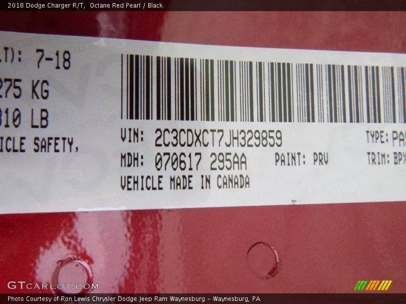 Octane Red Pearl / Black 2018 Dodge Charger R/T