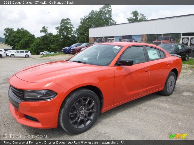 Go Mango / Black 2018 Dodge Charger GT AWD