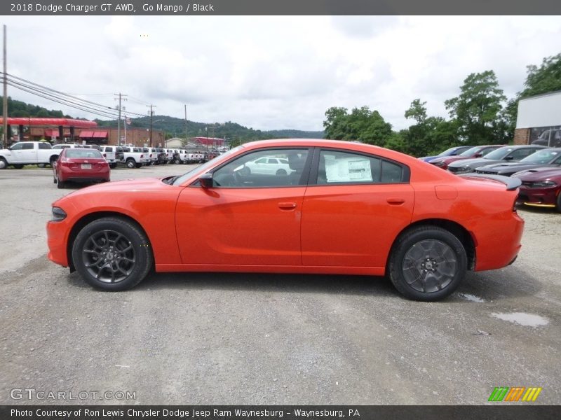 Go Mango / Black 2018 Dodge Charger GT AWD