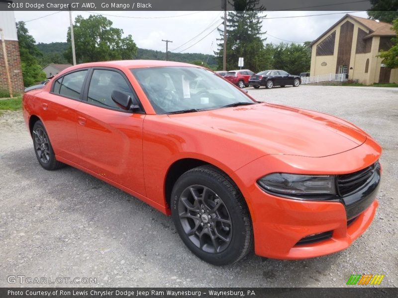 Go Mango / Black 2018 Dodge Charger GT AWD