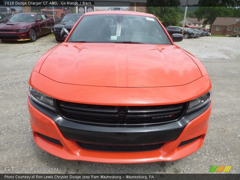 Go Mango / Black 2018 Dodge Charger GT AWD