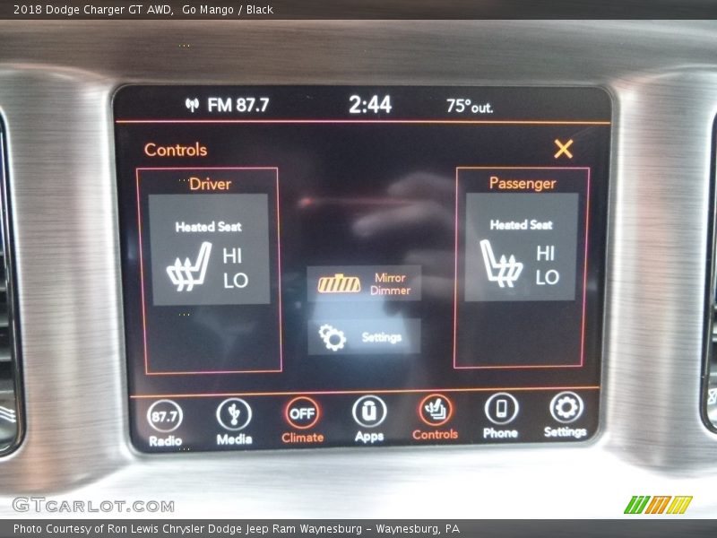 Go Mango / Black 2018 Dodge Charger GT AWD