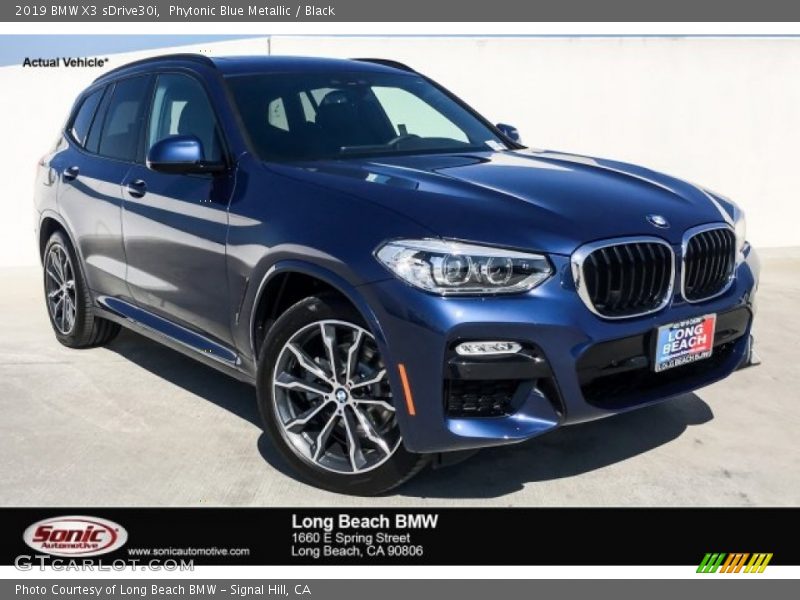 Phytonic Blue Metallic / Black 2019 BMW X3 sDrive30i
