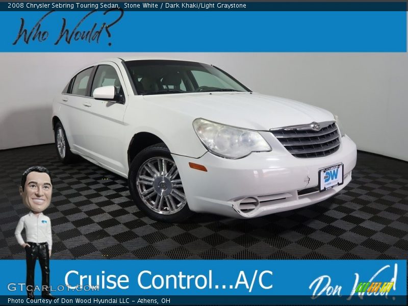 Stone White / Dark Khaki/Light Graystone 2008 Chrysler Sebring Touring Sedan