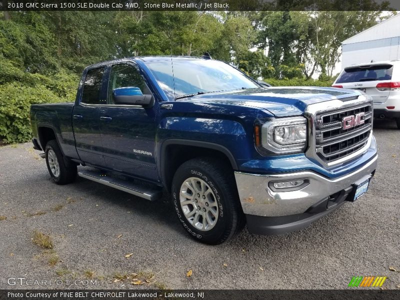 Stone Blue Metallic / Jet Black 2018 GMC Sierra 1500 SLE Double Cab 4WD