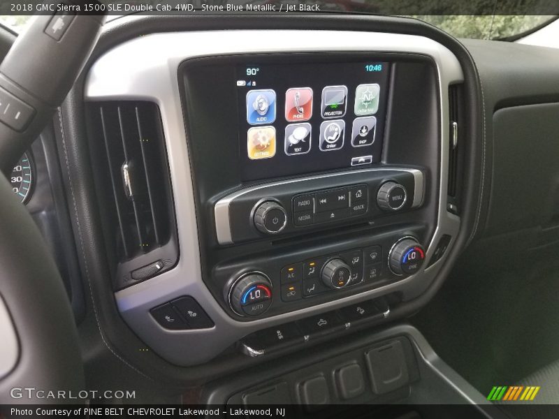 Stone Blue Metallic / Jet Black 2018 GMC Sierra 1500 SLE Double Cab 4WD