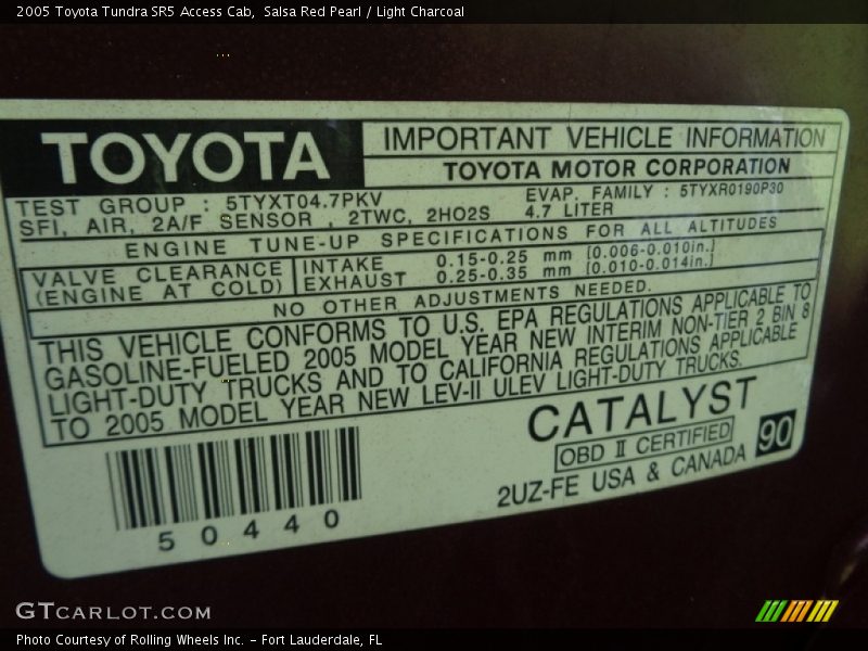 Salsa Red Pearl / Light Charcoal 2005 Toyota Tundra SR5 Access Cab