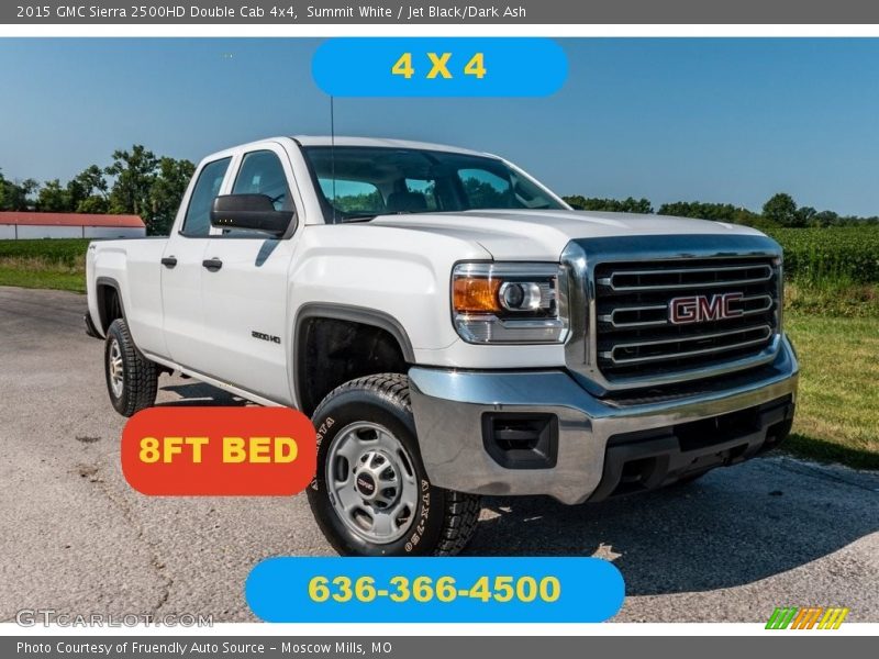 Summit White / Jet Black/Dark Ash 2015 GMC Sierra 2500HD Double Cab 4x4