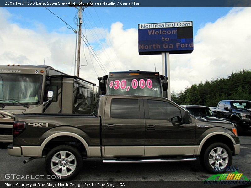 Stone Green Metallic / Camel/Tan 2009 Ford F150 Lariat SuperCrew 4x4