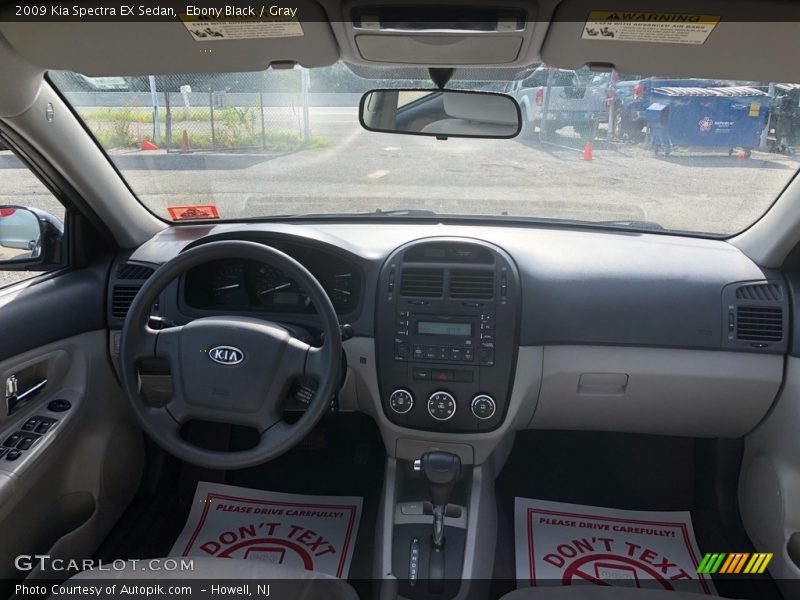 Ebony Black / Gray 2009 Kia Spectra EX Sedan