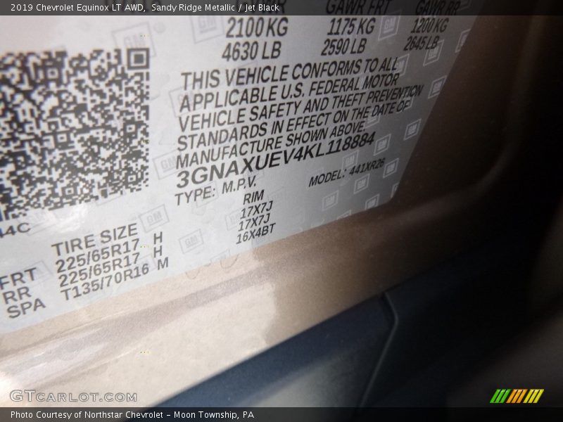 Sandy Ridge Metallic / Jet Black 2019 Chevrolet Equinox LT AWD