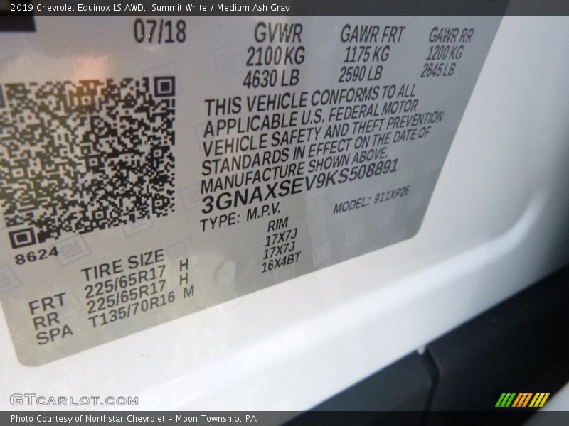 Summit White / Medium Ash Gray 2019 Chevrolet Equinox LS AWD