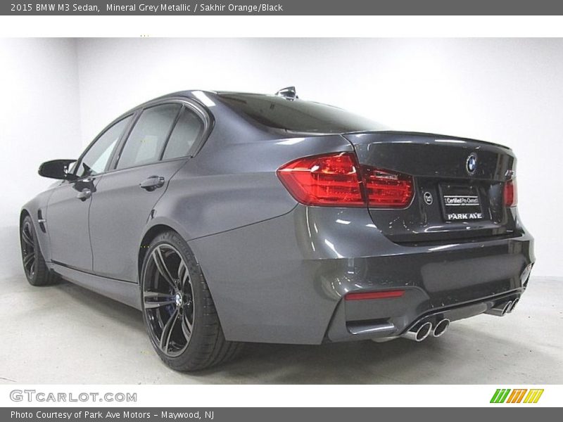 Mineral Grey Metallic / Sakhir Orange/Black 2015 BMW M3 Sedan