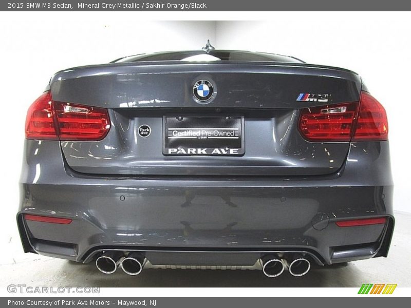 Mineral Grey Metallic / Sakhir Orange/Black 2015 BMW M3 Sedan