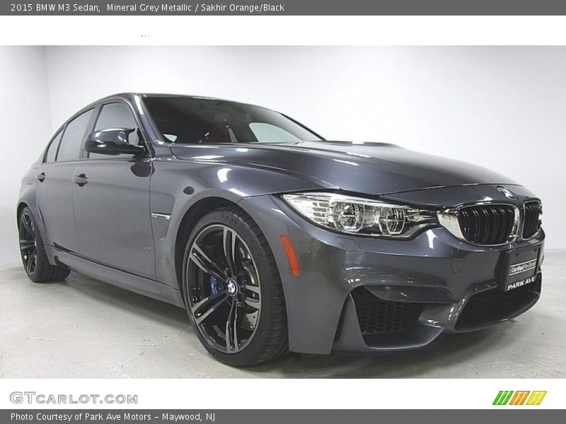 Mineral Grey Metallic / Sakhir Orange/Black 2015 BMW M3 Sedan