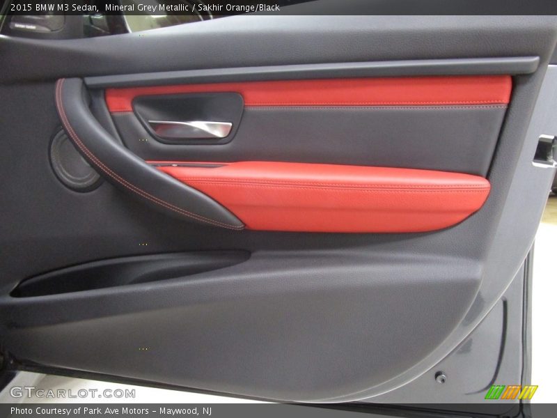Mineral Grey Metallic / Sakhir Orange/Black 2015 BMW M3 Sedan