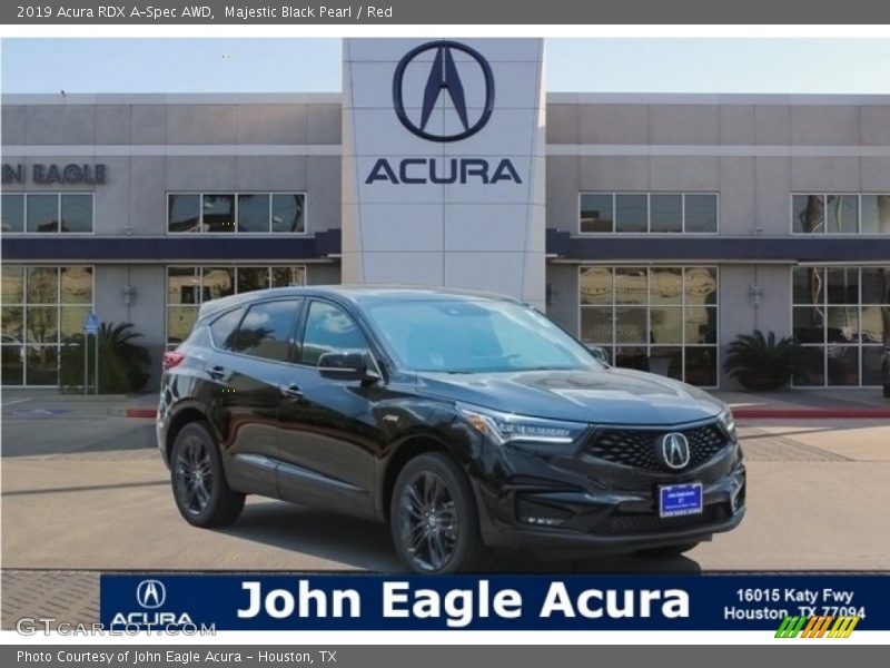 Majestic Black Pearl / Red 2019 Acura RDX A-Spec AWD